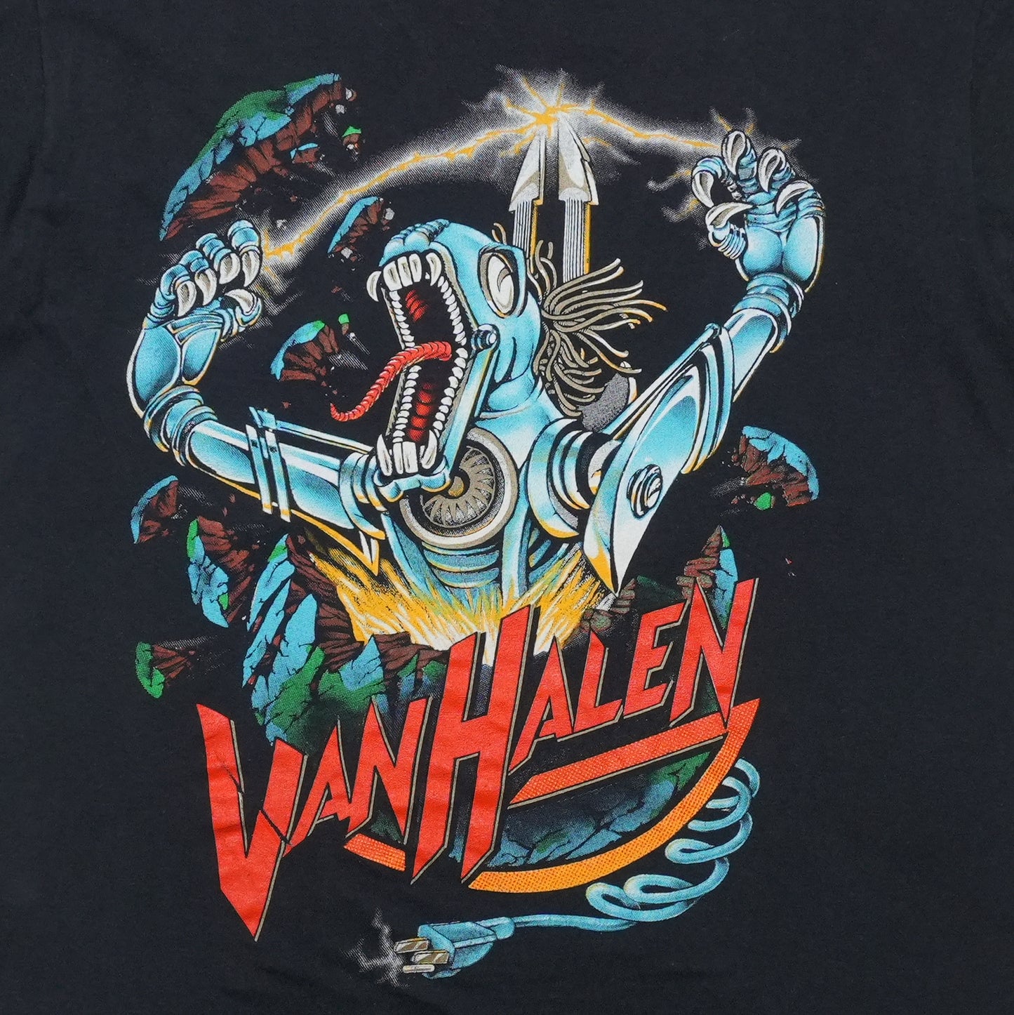 1980s Van Halen Kick Ass Shirt Front Graphic