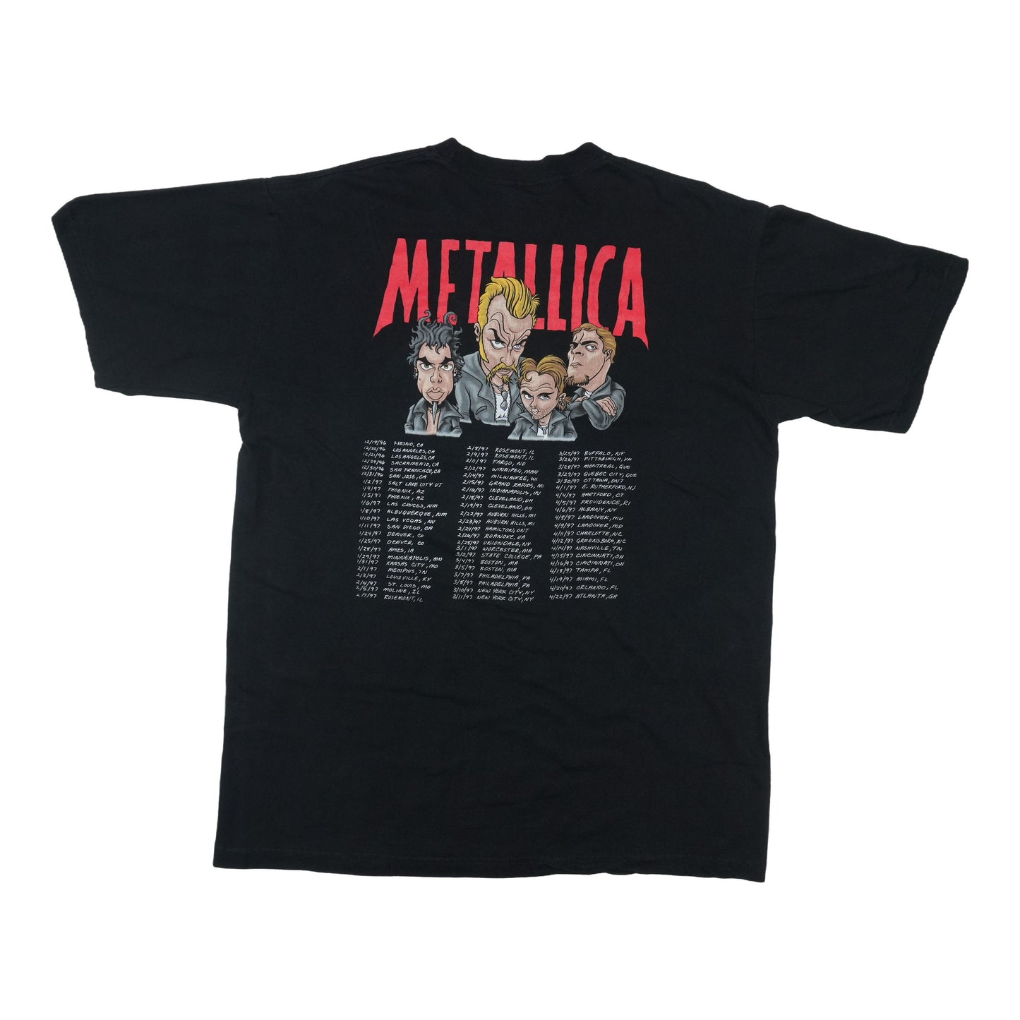 1996 Metallica Poor Touring Me Tour Shirt Back