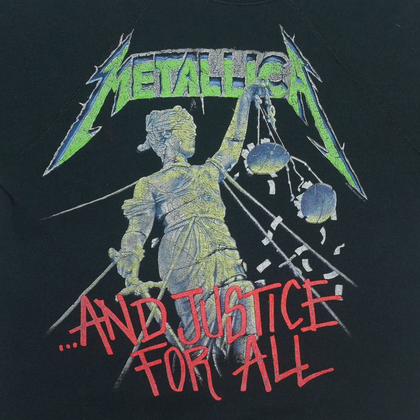 1988 Metallica And Justice For All Tour Sweatshirt Detail 2