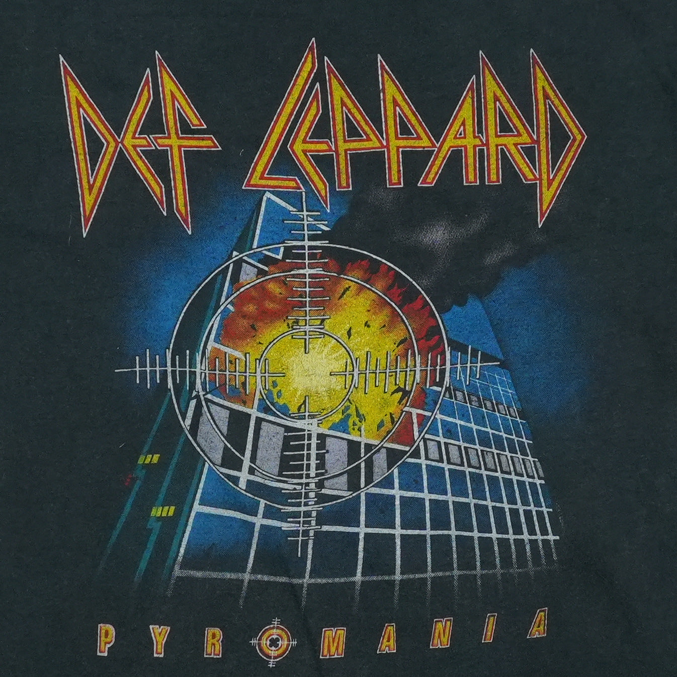 1983 Def Leppard Pyromania Rock Till You Drop Tour Shirt Front Detail 1