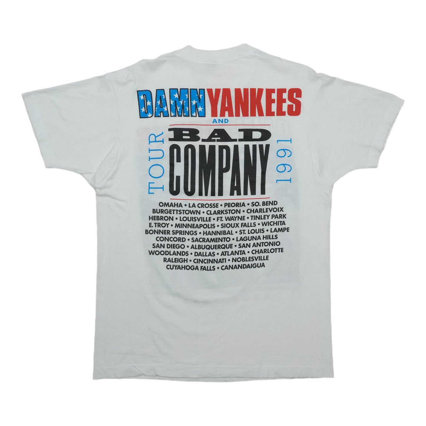 1991 Damn Yankees Tour Shirt Back