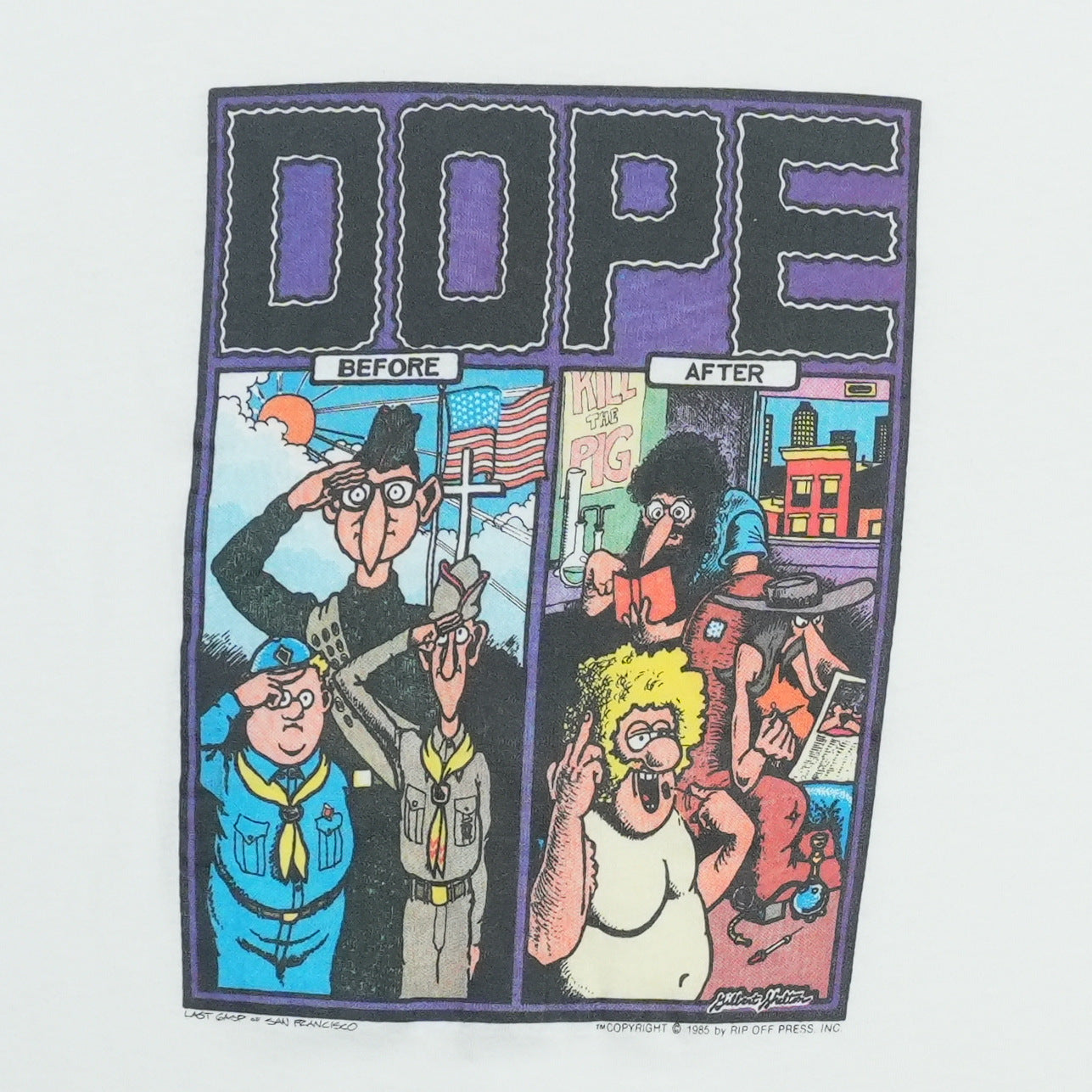 1985 Gilbert Shelton Dope Before & After Shirt Detail 2