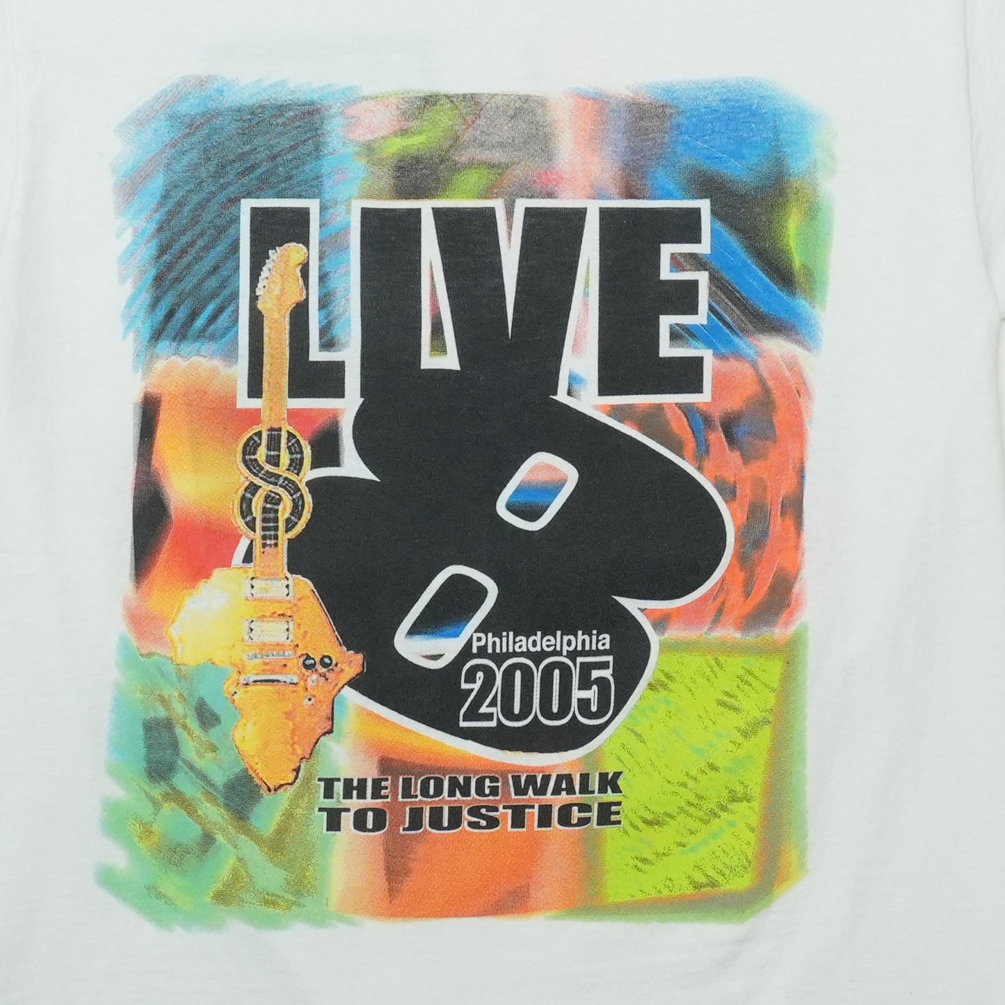2005 Live 8 Philadelphia Tour Shirt Front Graphic