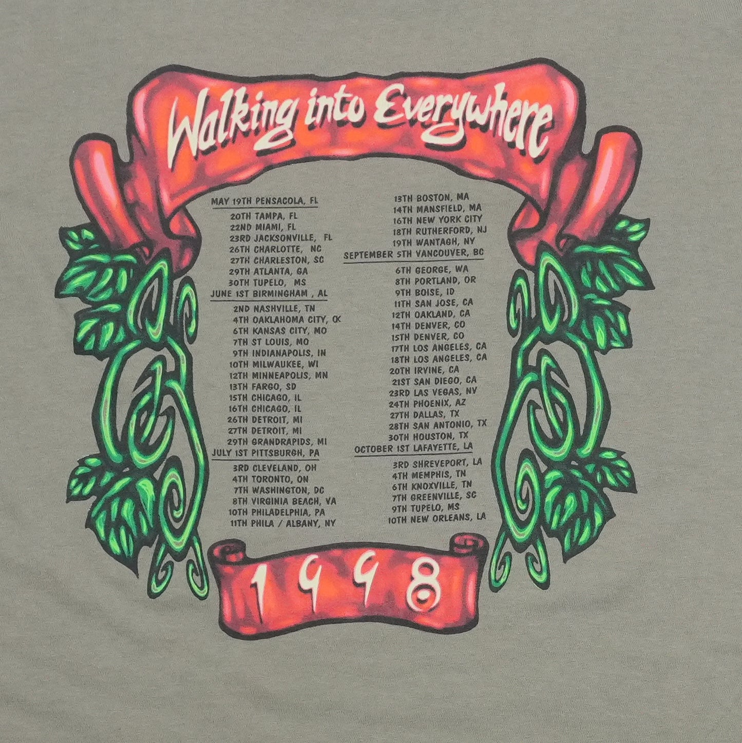 1998 Jimmy Page Robert Plant Walking Into Everywhere Tour Shirt Detail 4