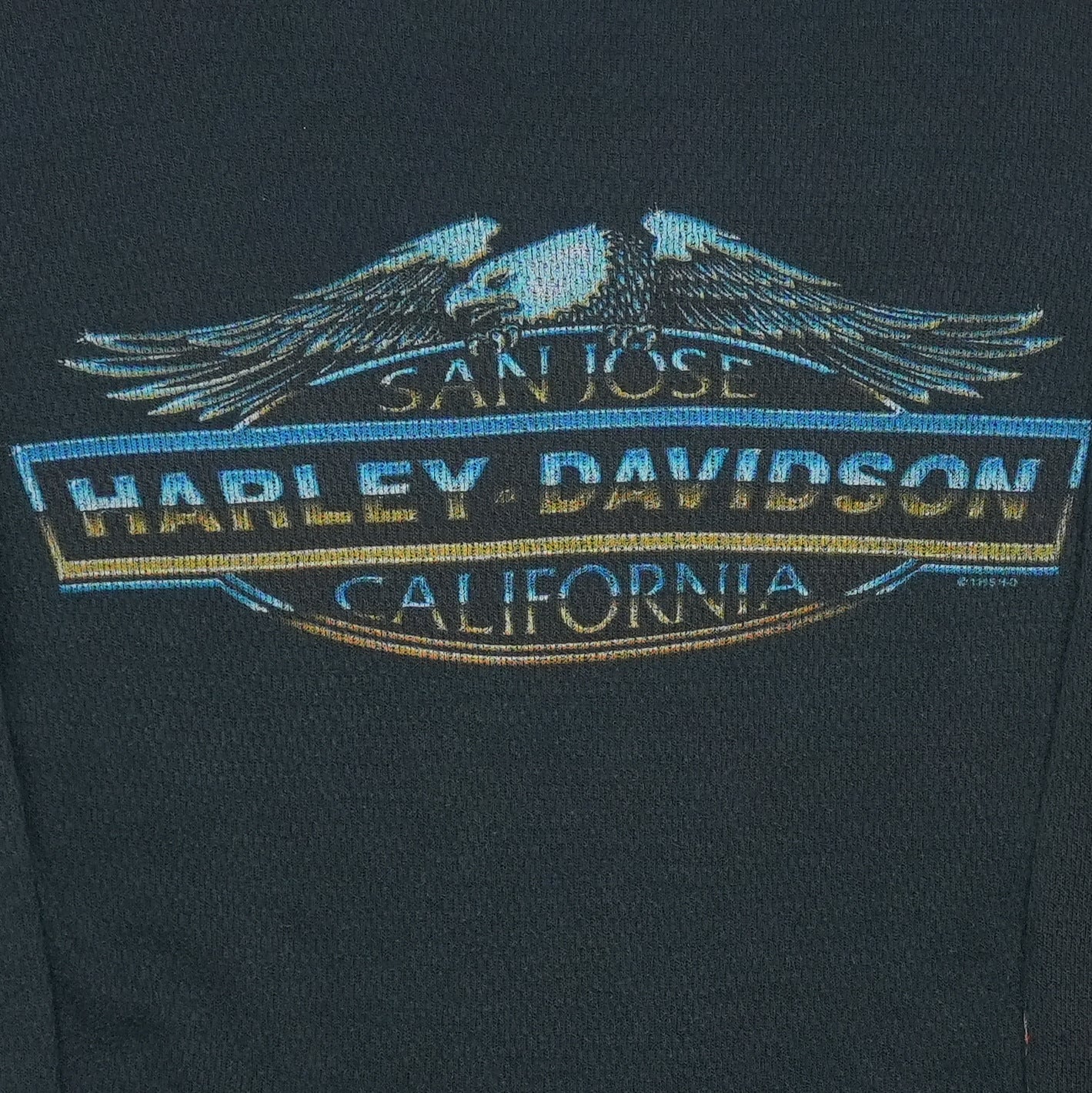 2000s Harley Davidson San Jose California Thermal Shirt Back Graphic