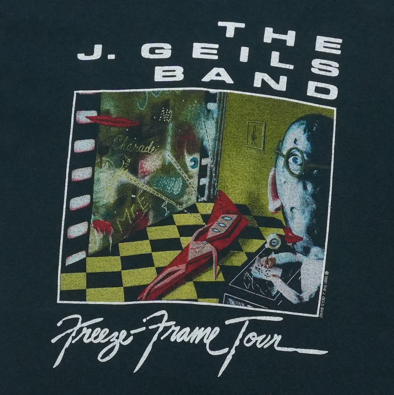 1981 J. Geils Band Freeze Frame Tour Shirt Front Graphic