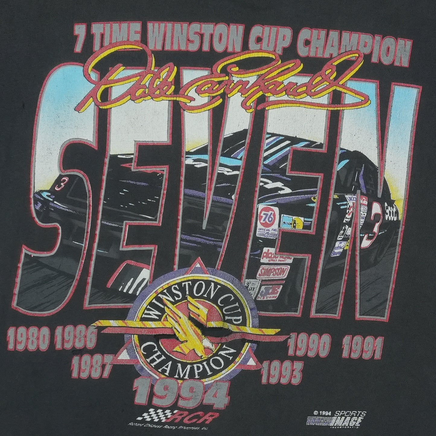 1994 Dale Earnhardt Seven Time Winston Cup Champion Shirt Detail 3