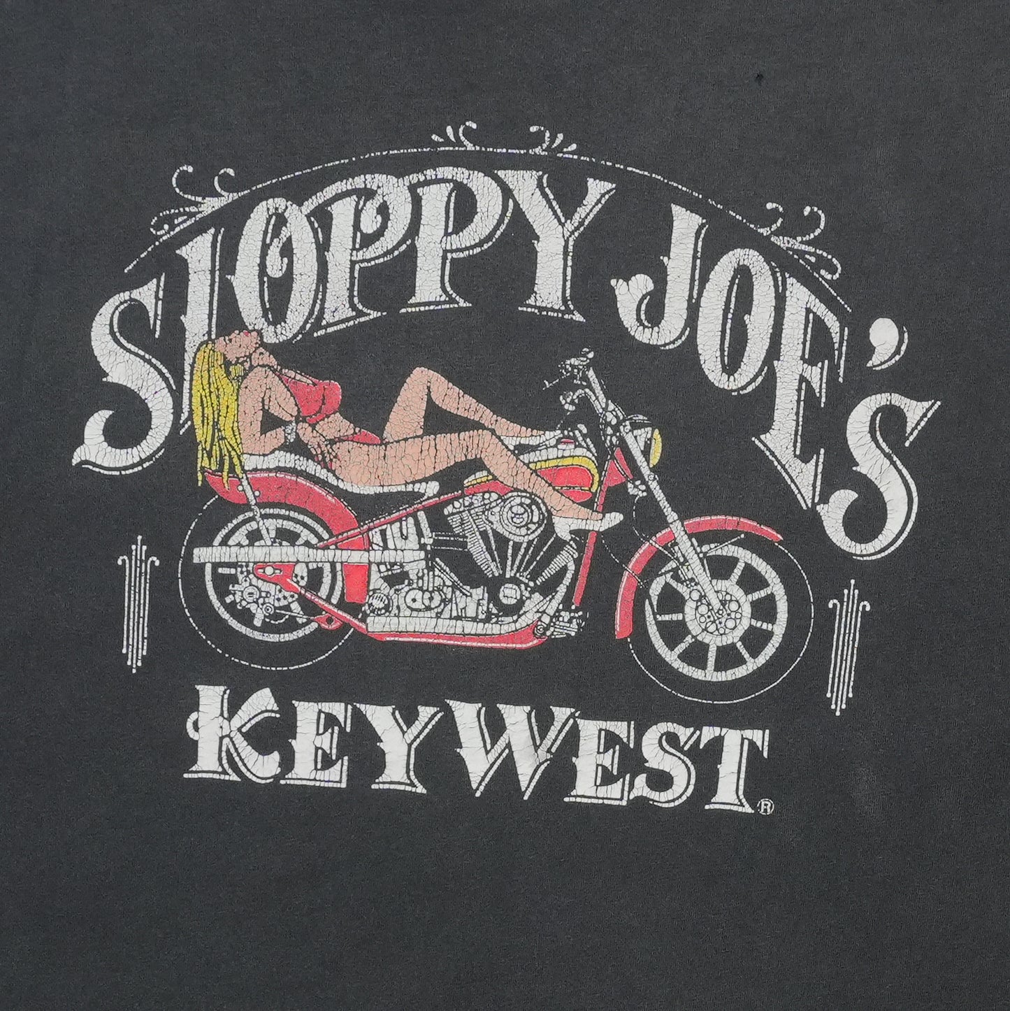 1990s Sloppy Joe's Key West Harley Davidson Shirt Back Detail 1
