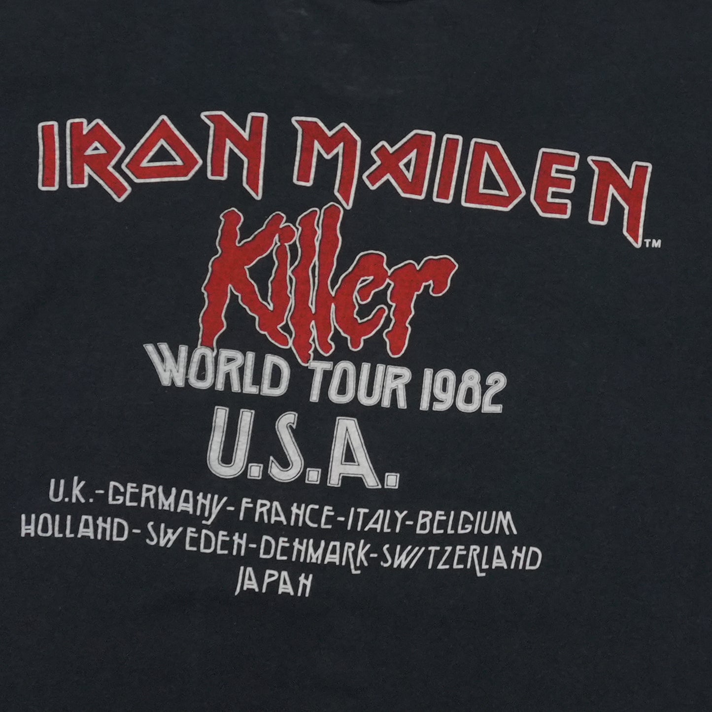 1982 Iron Maiden Killers World Tour Shirt Back Detail 1