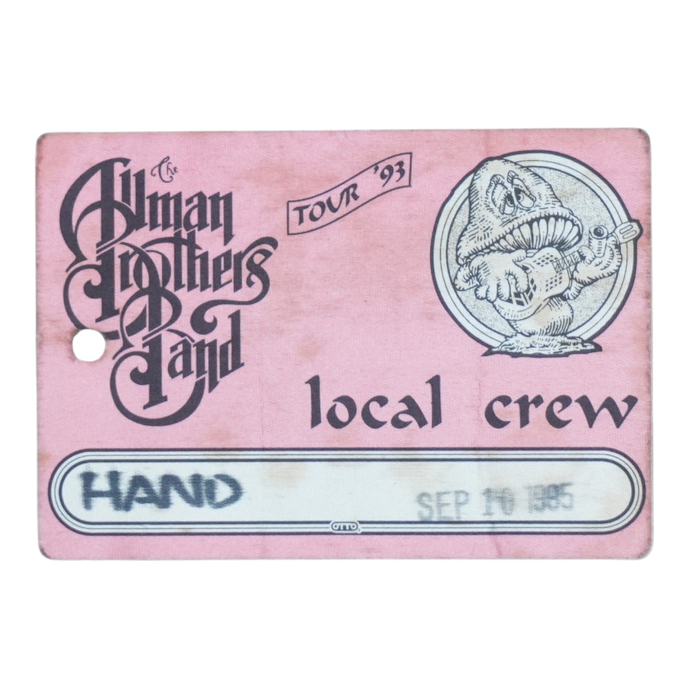 1993 Allman Brothers Band Tour Backstage Pass - front