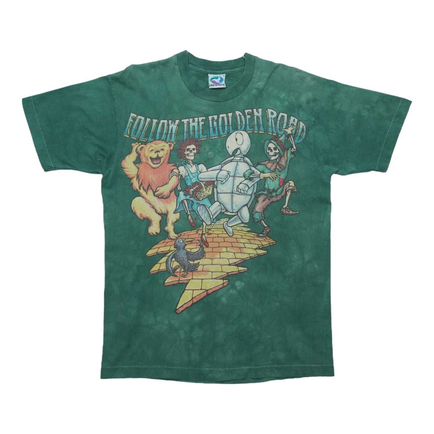 1994 Grateful Dead Follow The Golden Road Fall Tour Shirt Front