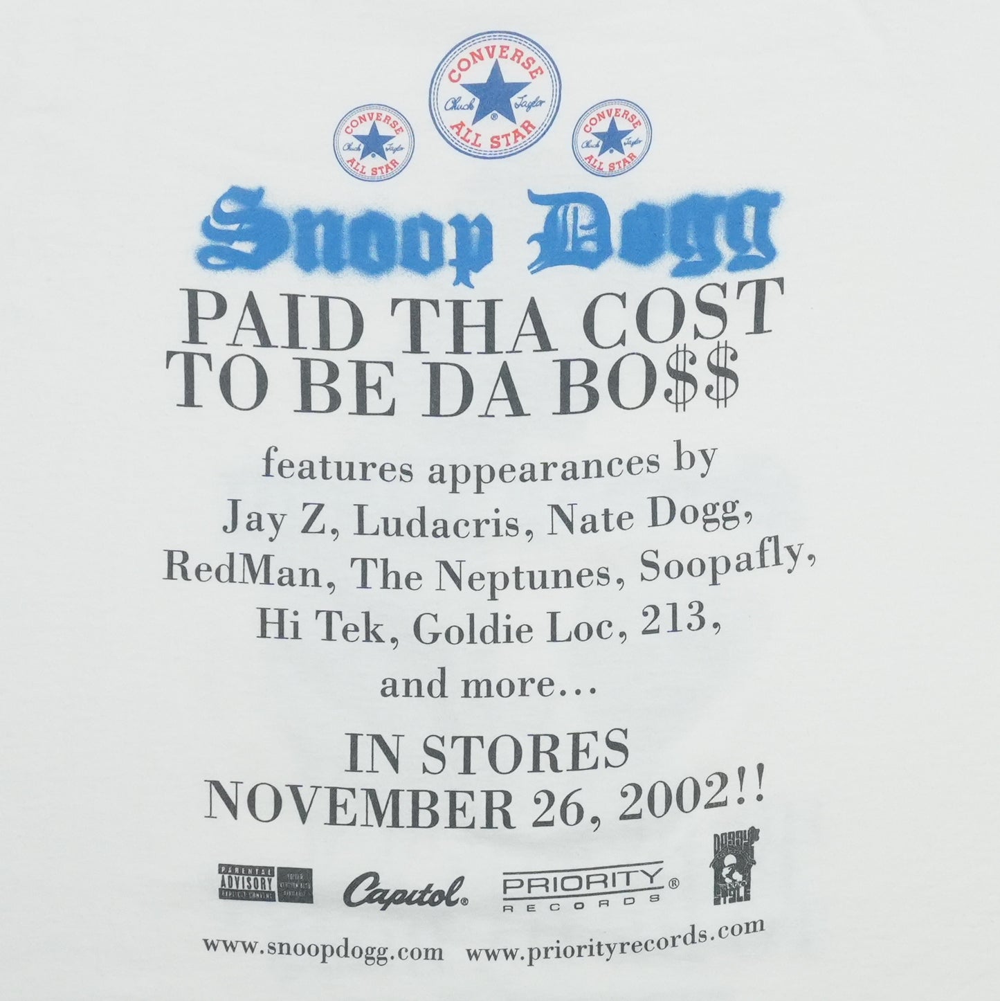 2002 Snoop Dogg Paid Tha Cost To Be Da Boss Shirt Detail 4