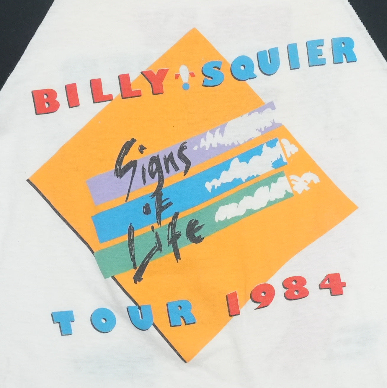 1984 Billy Squier Signs Of Life Tour Raglan Shirt Detail 4