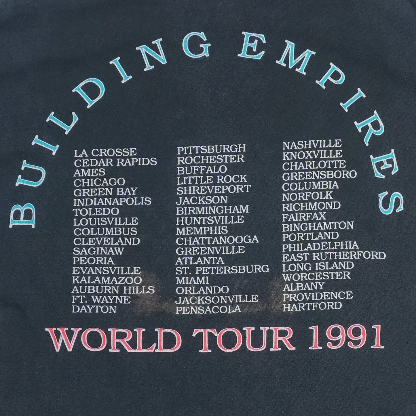 1991 Queensryche Empire Building Empires World Tour Shirt Detail 7