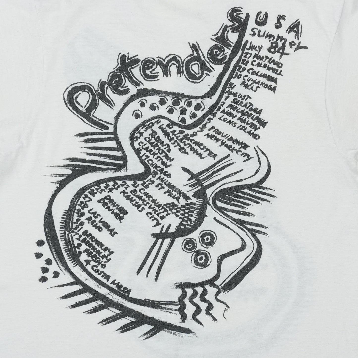 1984 The Pretenders USA Summer Tour Shirt Detail 6