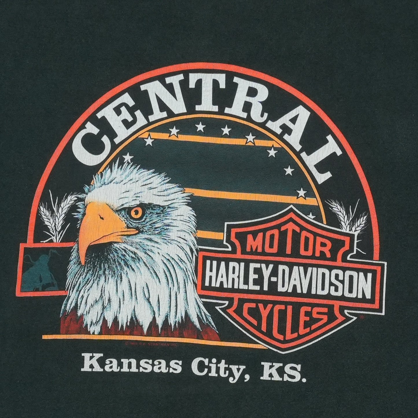 1989 Harley Davidson Central Kansas City Kansas ShirtBack Graphic