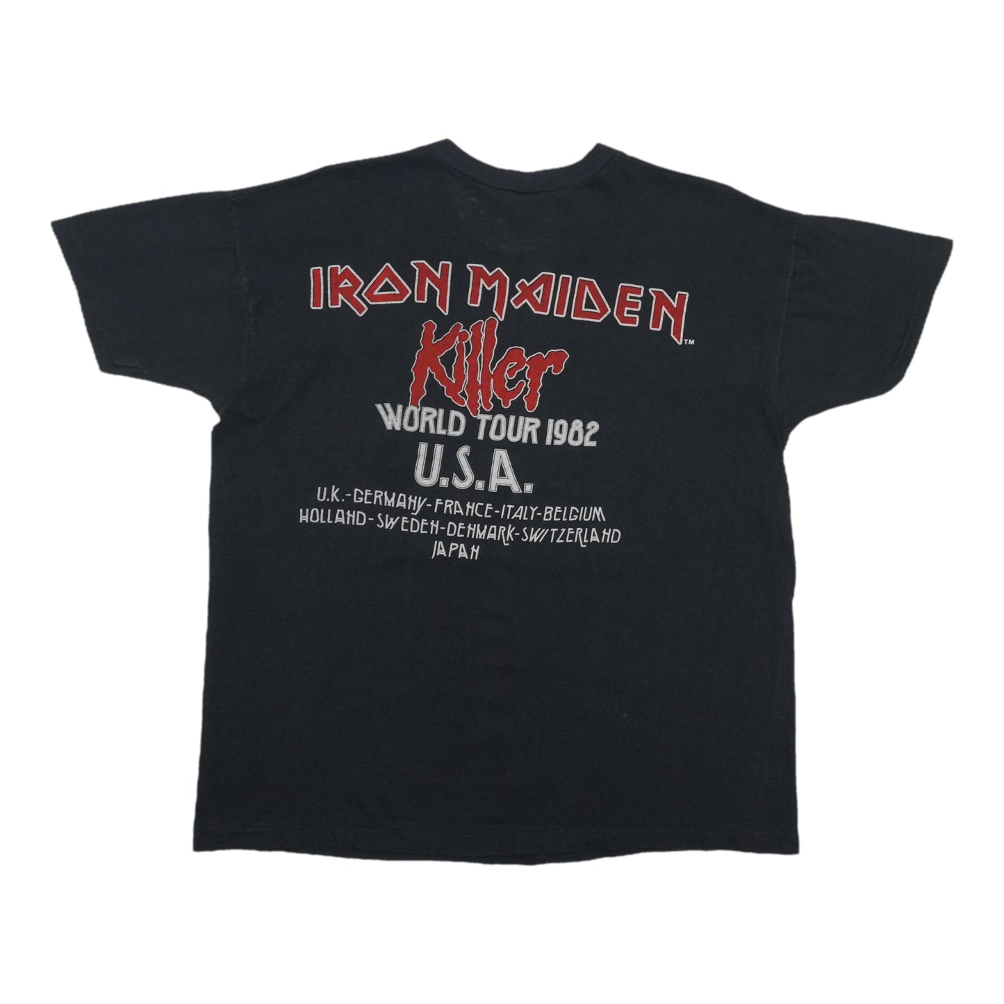 1982 Iron Maiden Killers World Tour Shirt Back