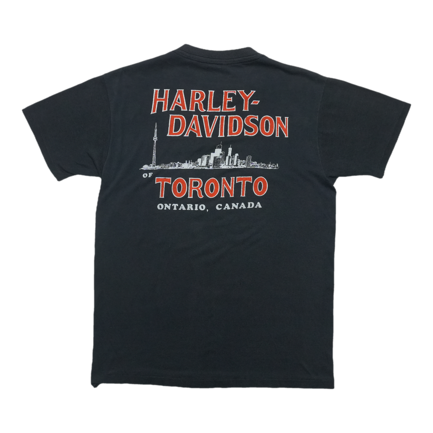1980s Harley Davidson Eagle Number One Stars Stripes ShirtBack
