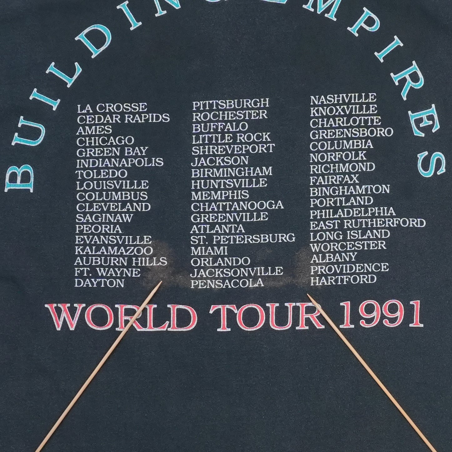 1991 Queensryche Empire Building Empires World Tour Shirt Detail 9
