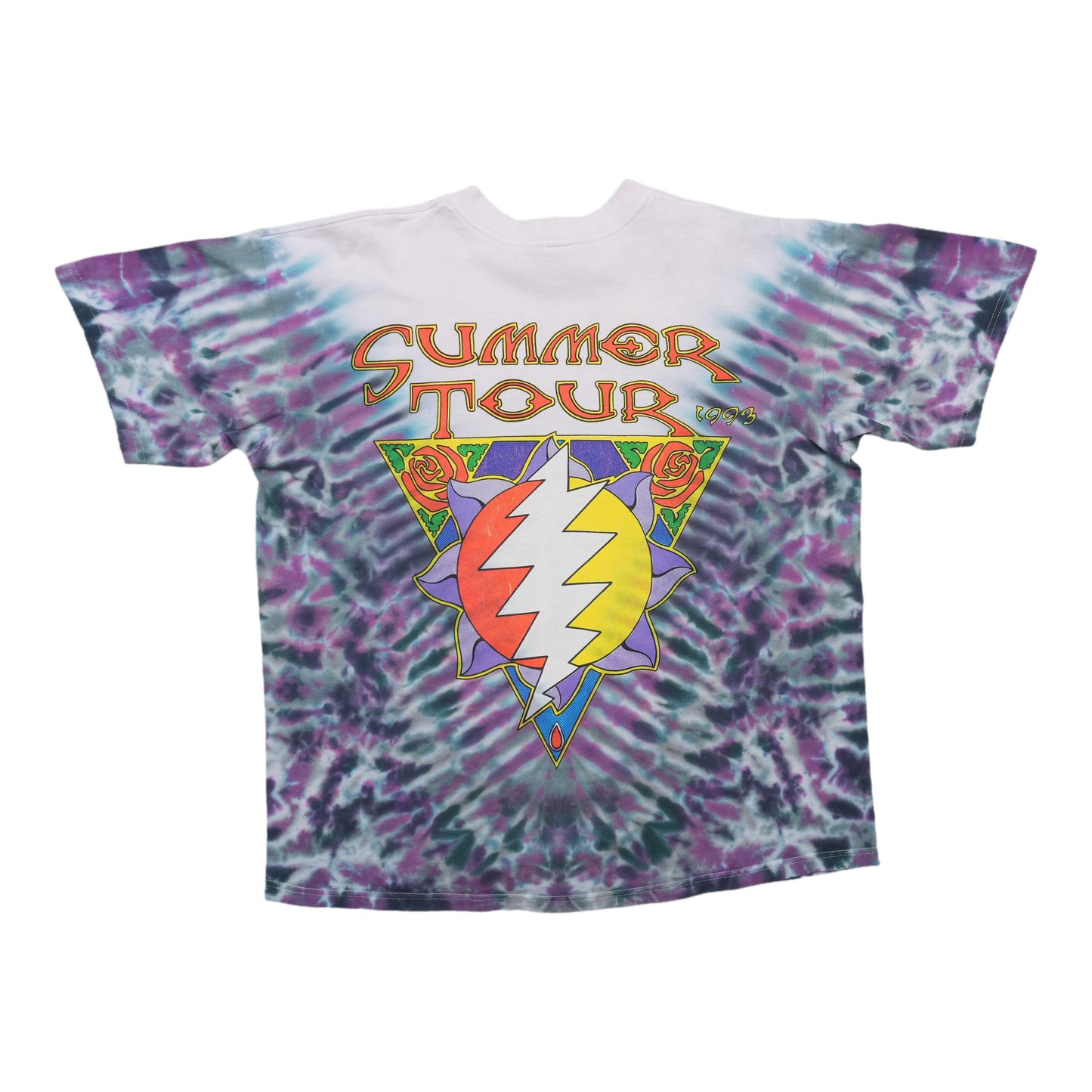 1993 Grateful Dead Summer Tour Tie Dye Shirt Back