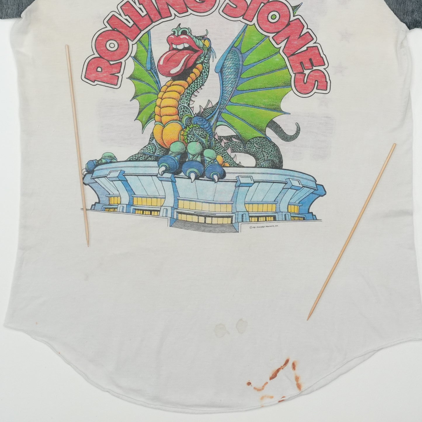 1981 The Rolling Stones Boulder Raglan Shirt Detail 3