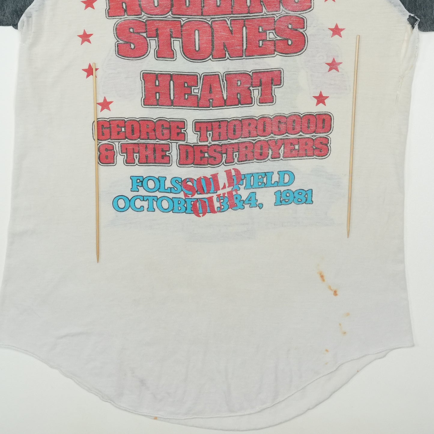 1981 The Rolling Stones Boulder Raglan Shirt Detail 8