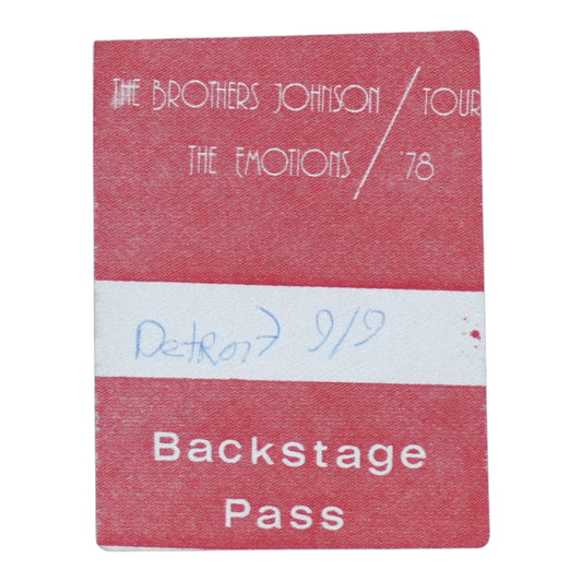 1978 Brothers Johnson The Emotions Tour Backstage Pass - front