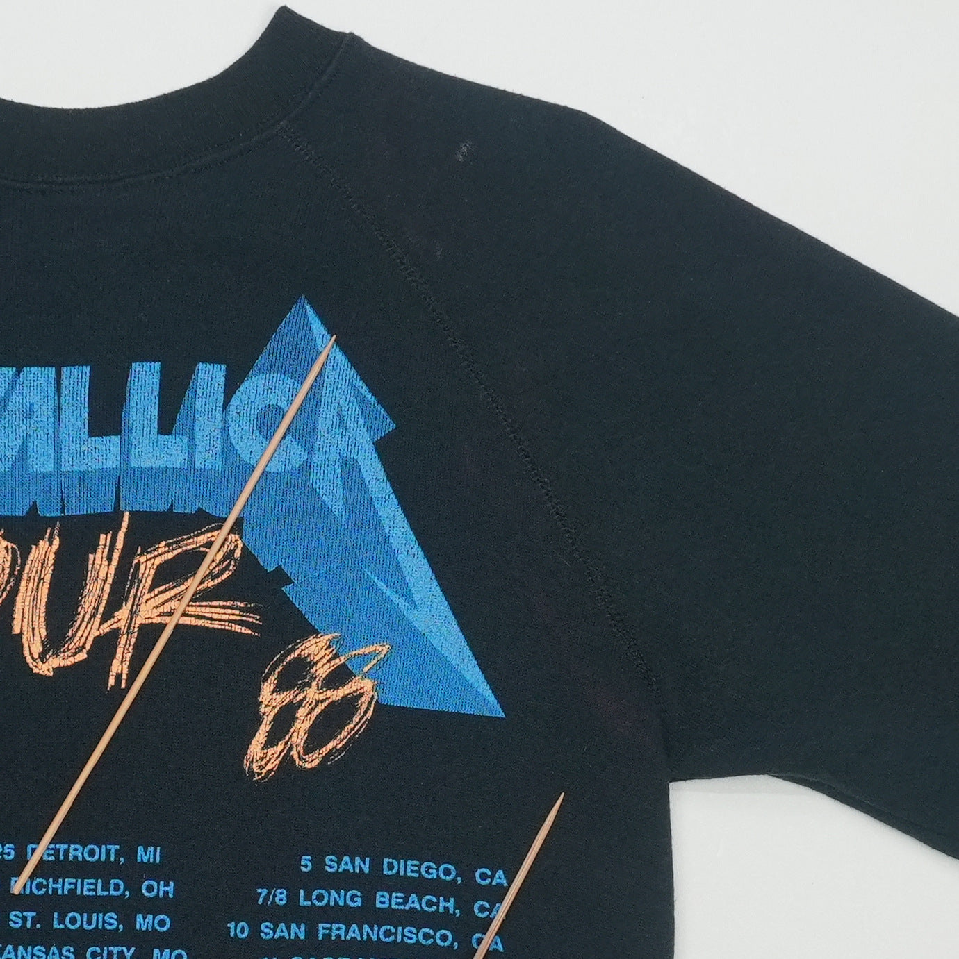 1988 Metallica And Justice For All Tour Sweatshirt Detail 6