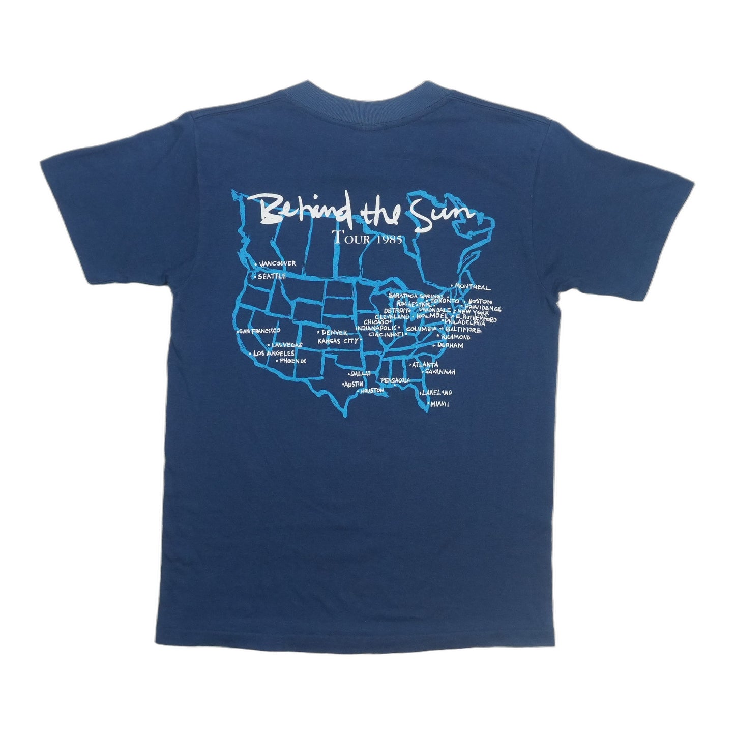 1985 Eric Clapton Behind The Sun Tour Shirt Back