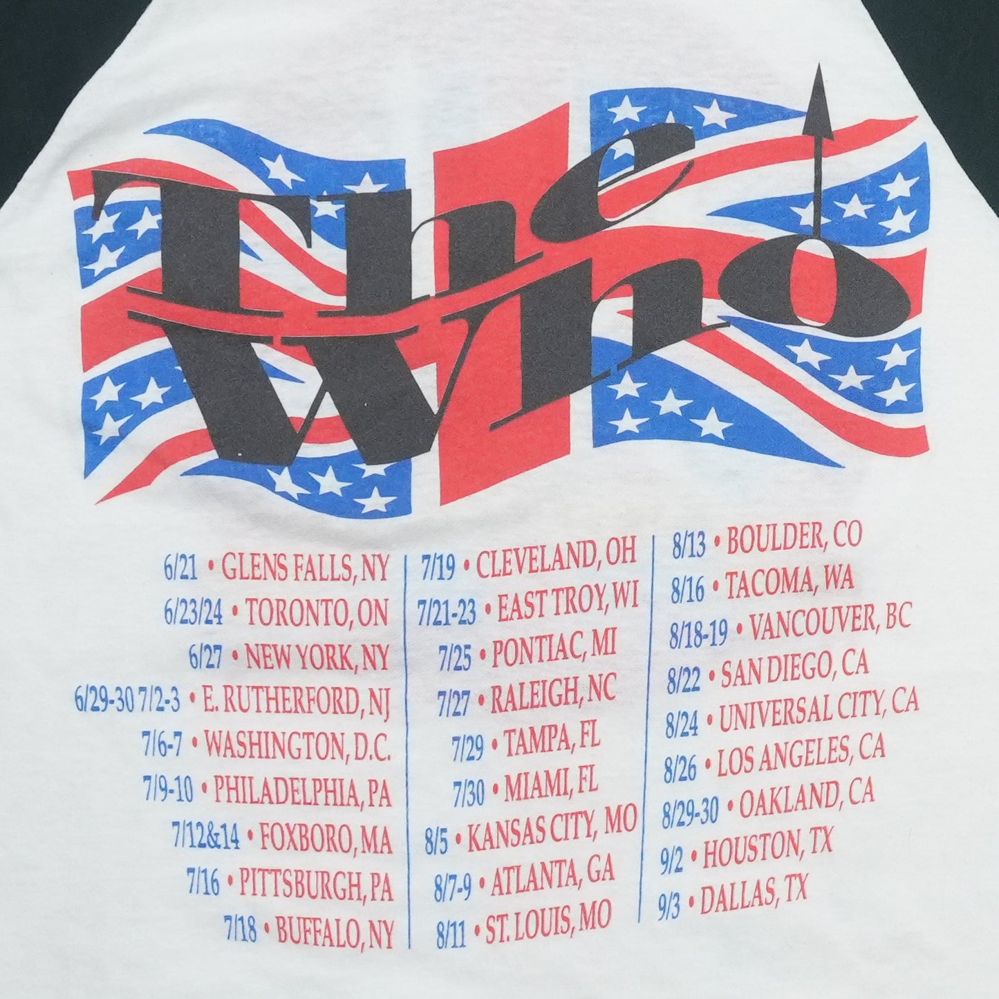 1989 The Who The Kids Are Alright Tour Raglan Shirt Detail 5