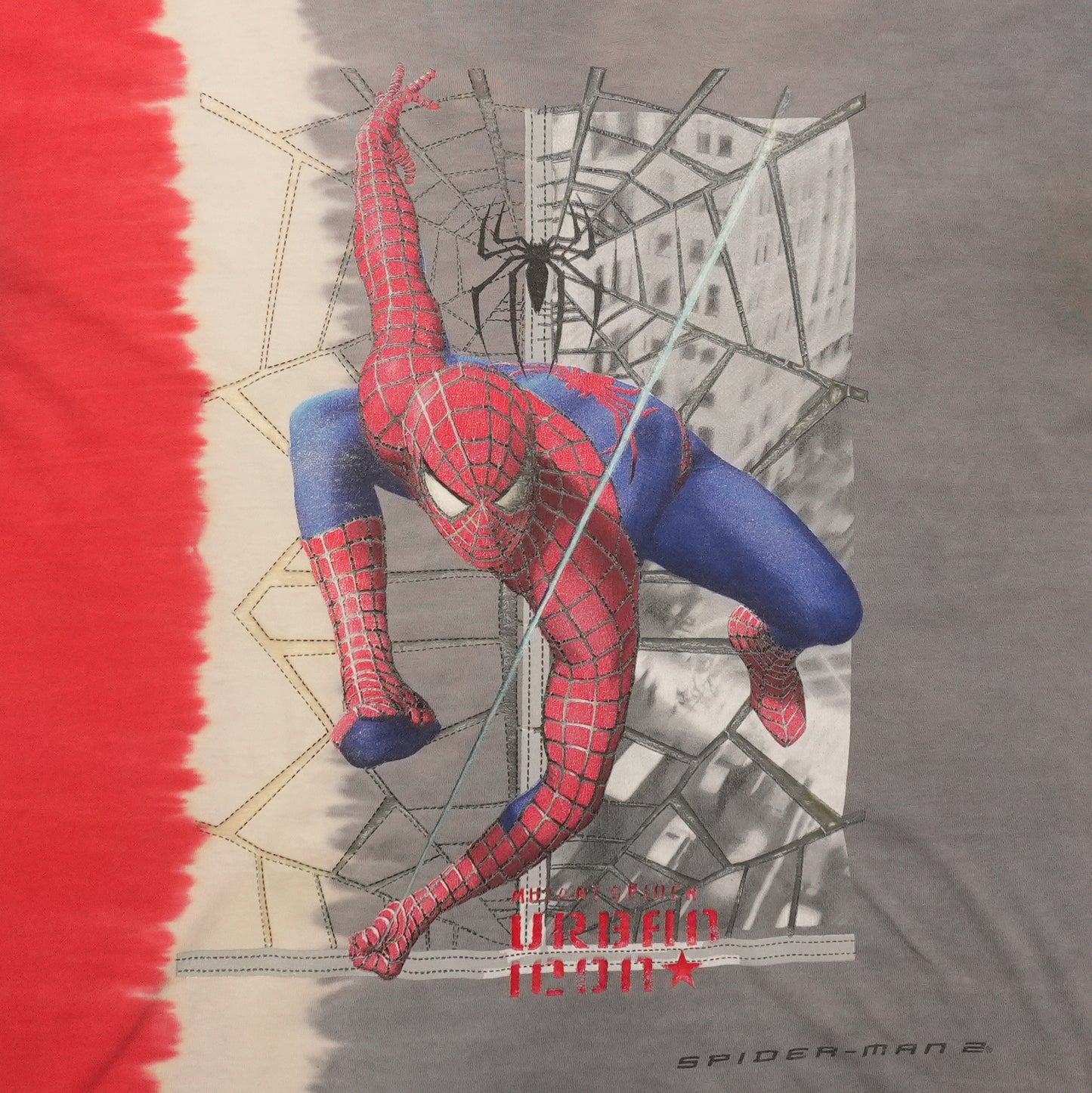 2002 Spider-Man Movie Tie Dye Shirt Front Graphic