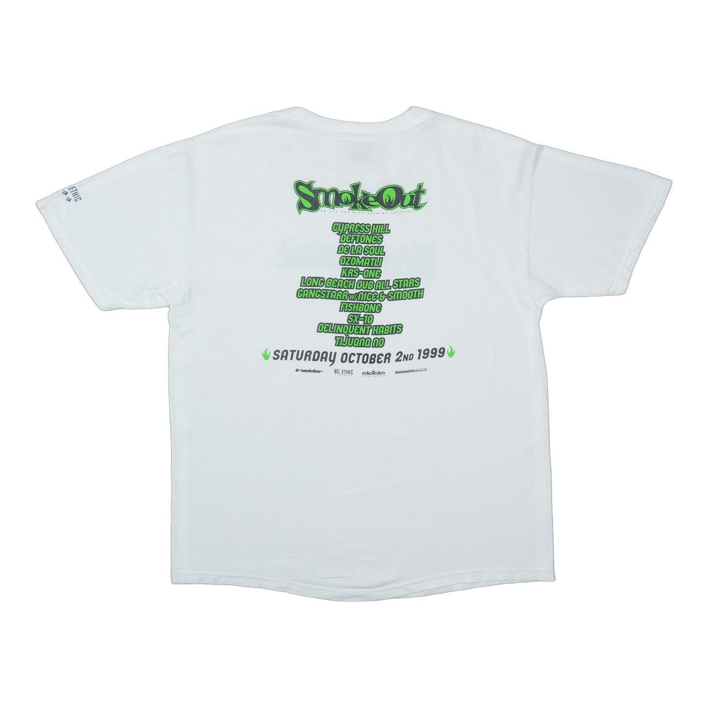 1999 Cypress Hill Smokeout Festival Shirt Back