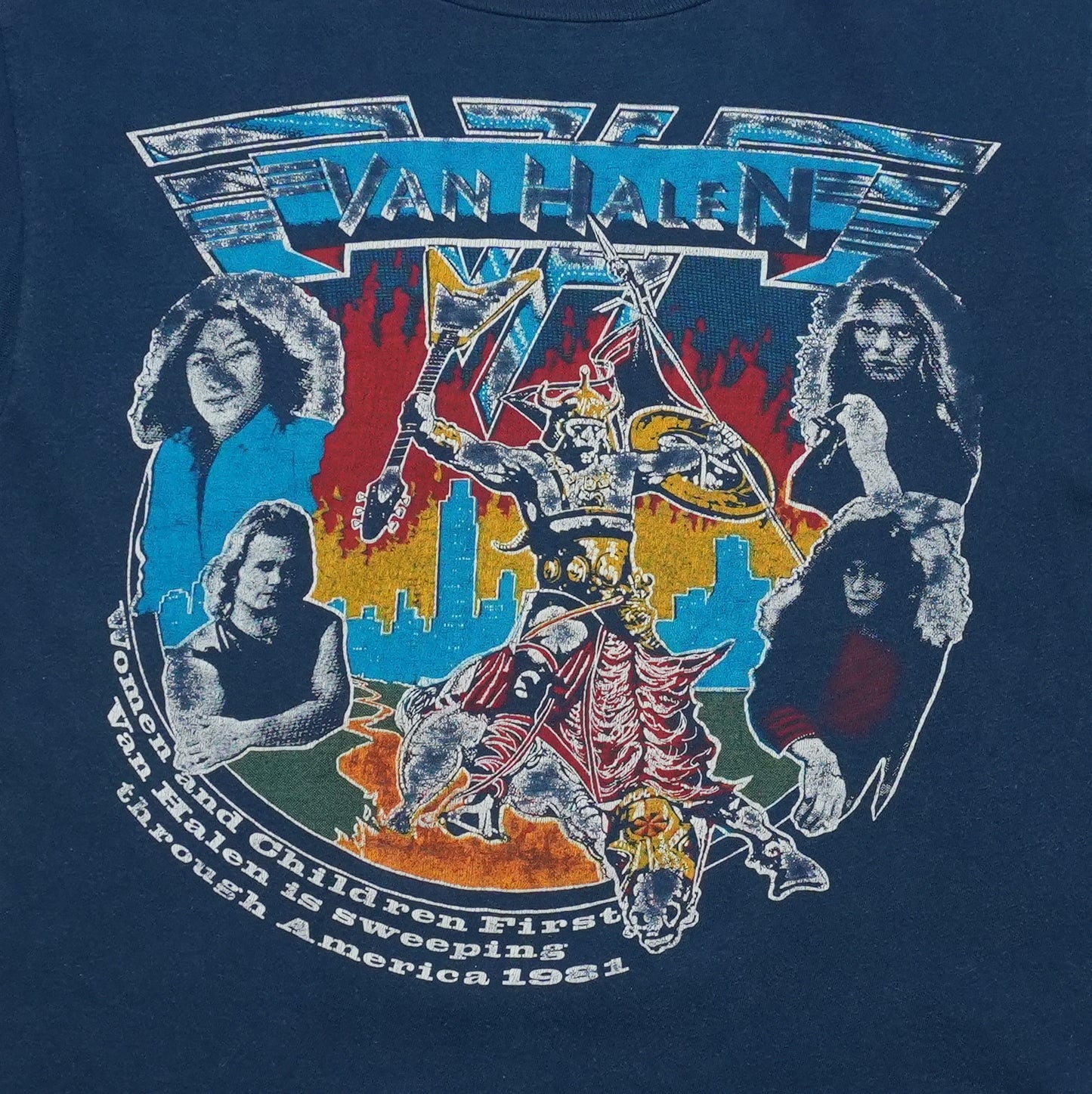 1981 Van Halen Fair Warning Tour Shirt Detail
