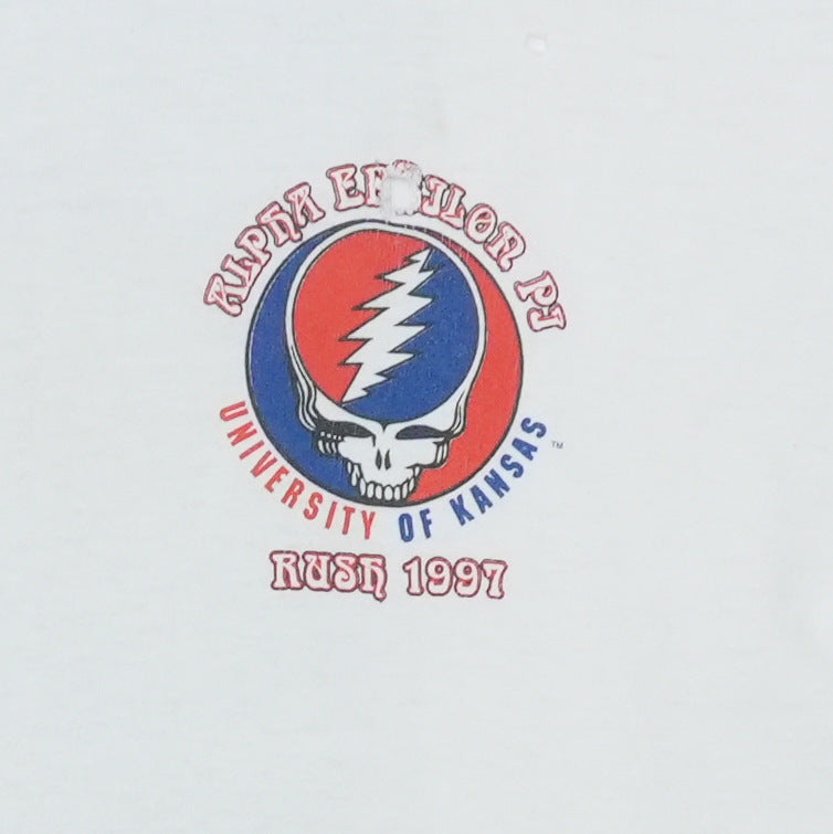 1997 Alpha Epsilon Pi University Of Kansas Grateful Dead Rush Shirt Detail 2