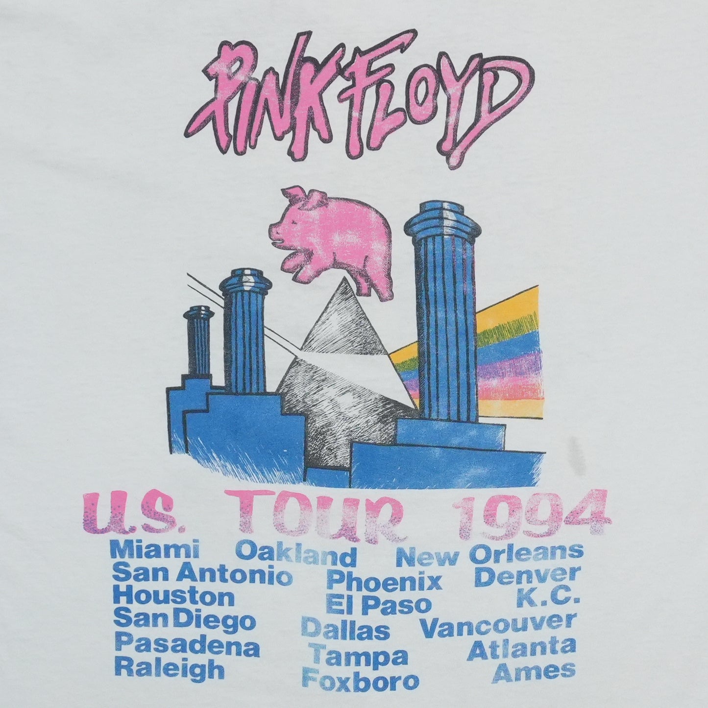 1994 Pink Floyd US Tour Shirt Front Detail 1