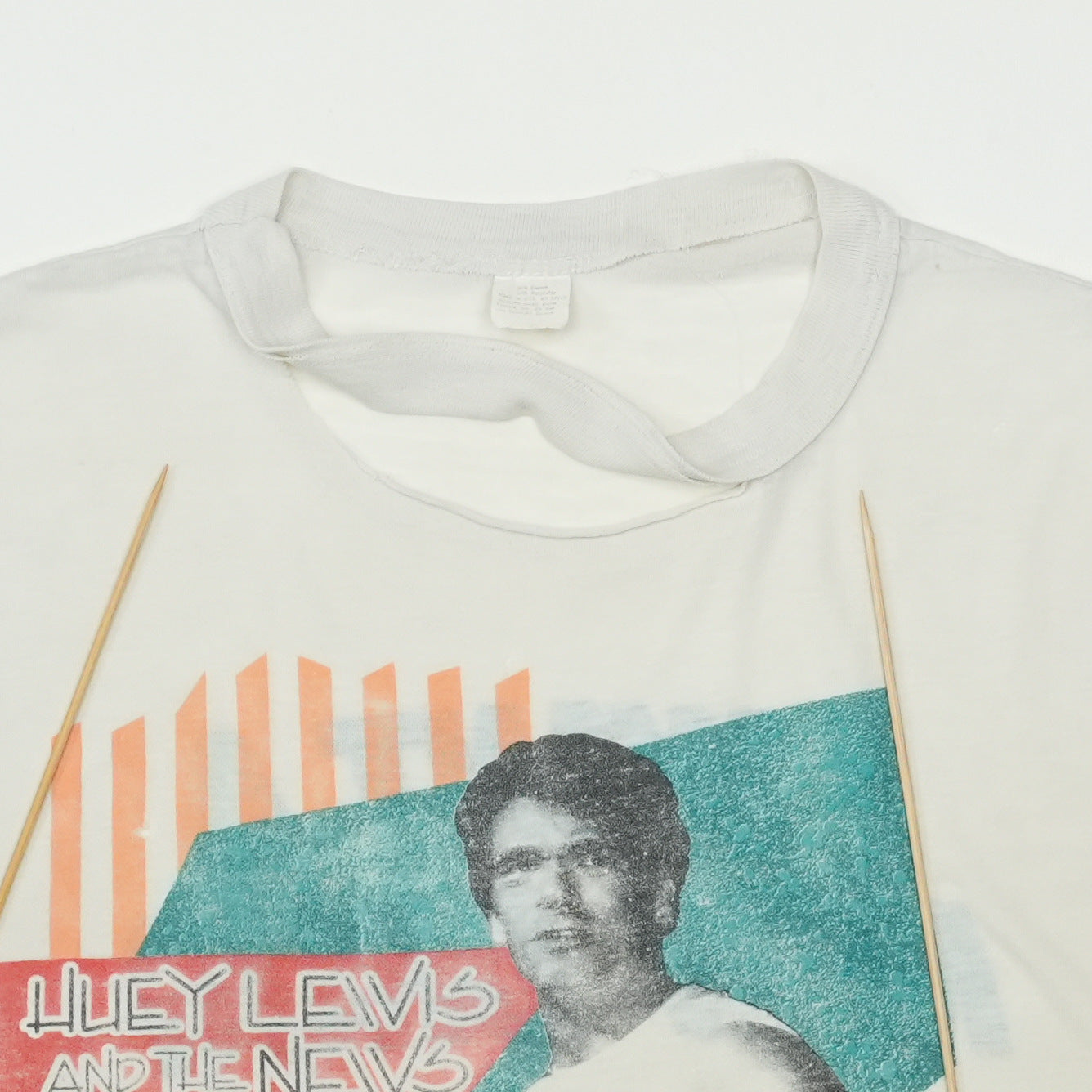 1980s Huey Lewis And The News Sleeveless Shirt Tag