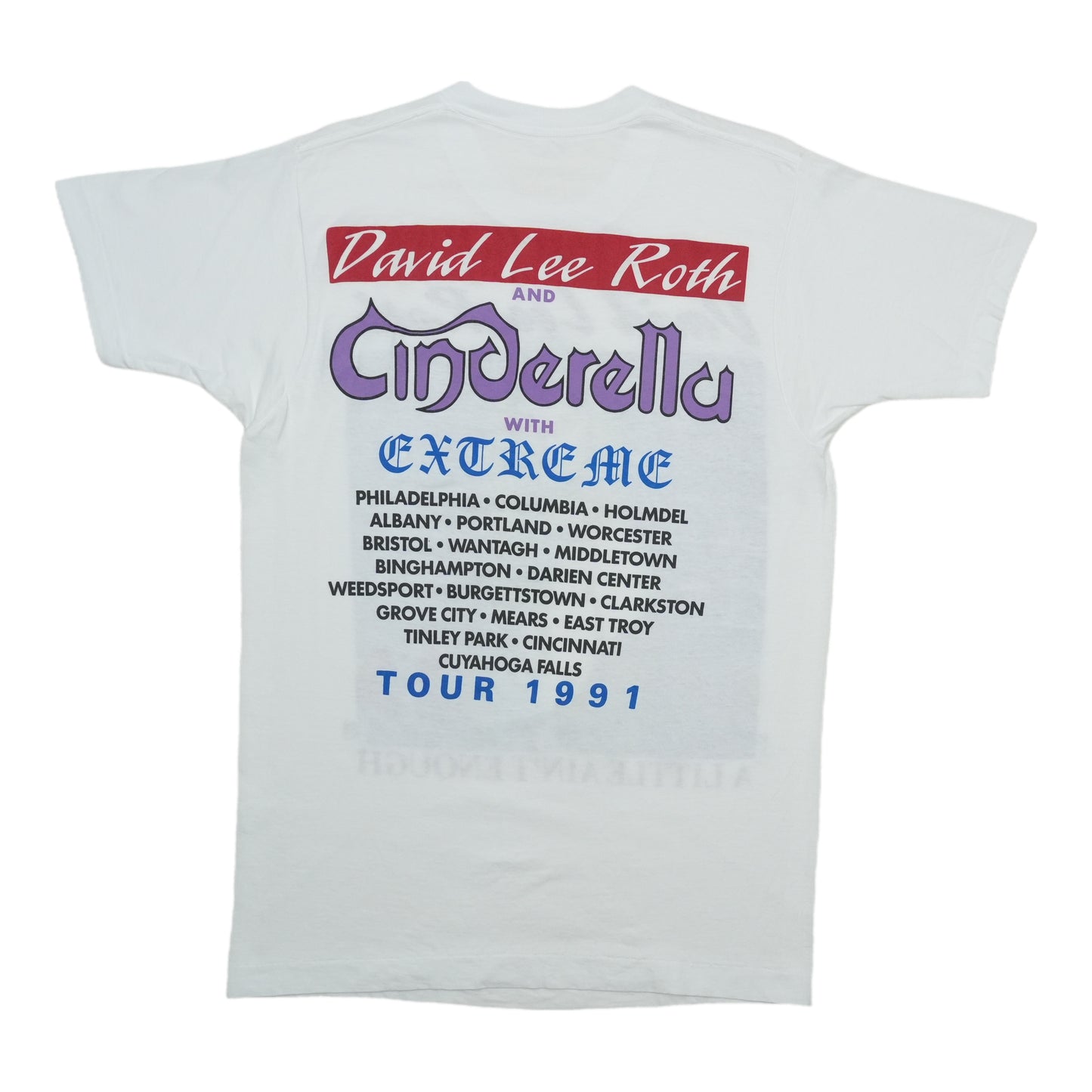 1991 David Lee Roth A Little Aint Enough Tour Shirt Back