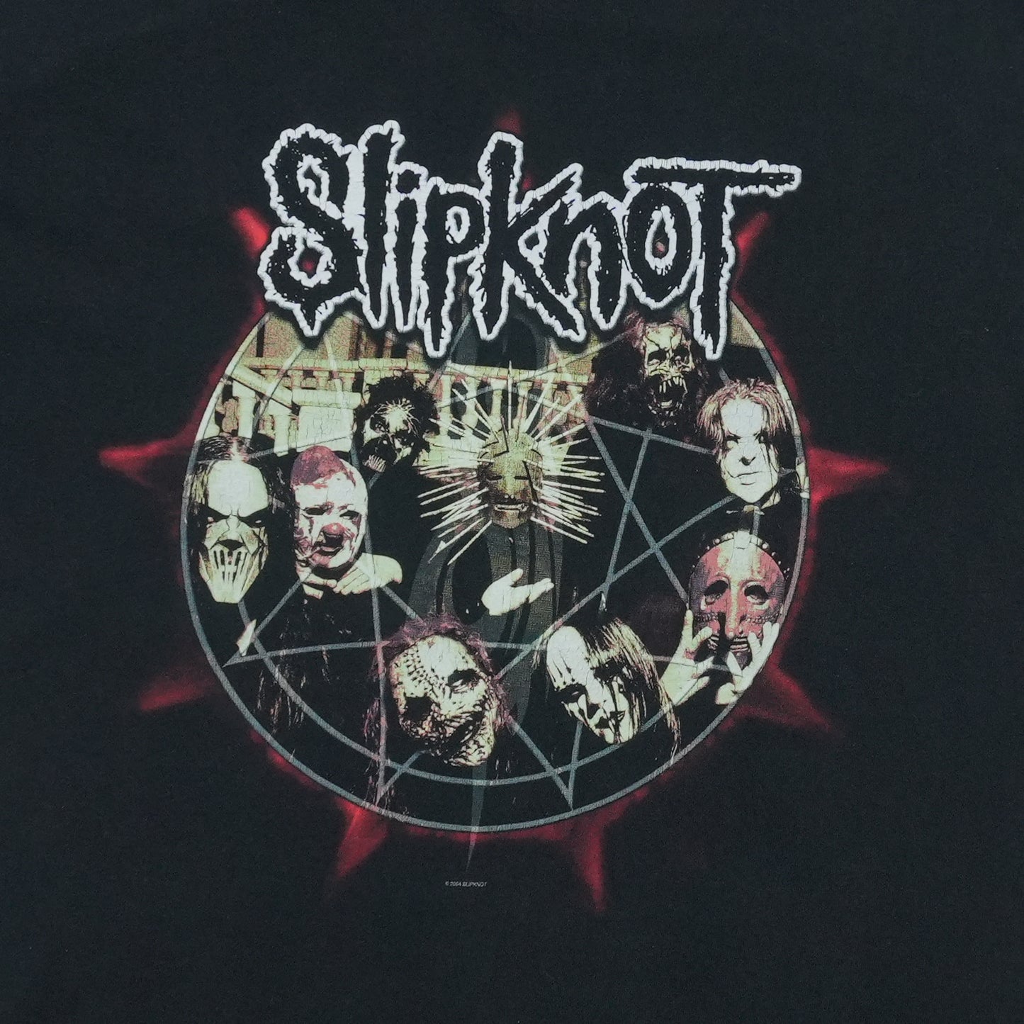 2004 Slipknot Pentagram Shirt Front Graphic