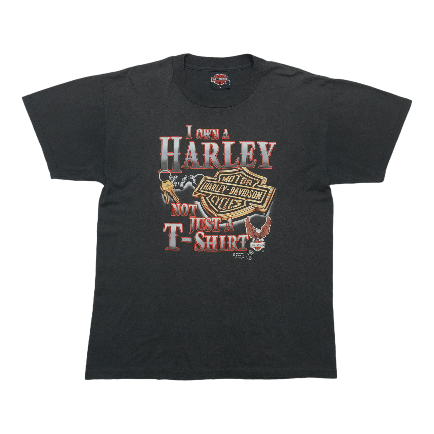 1988 Harley Davidson I Own A Harley 3D Emblem ShirtFront