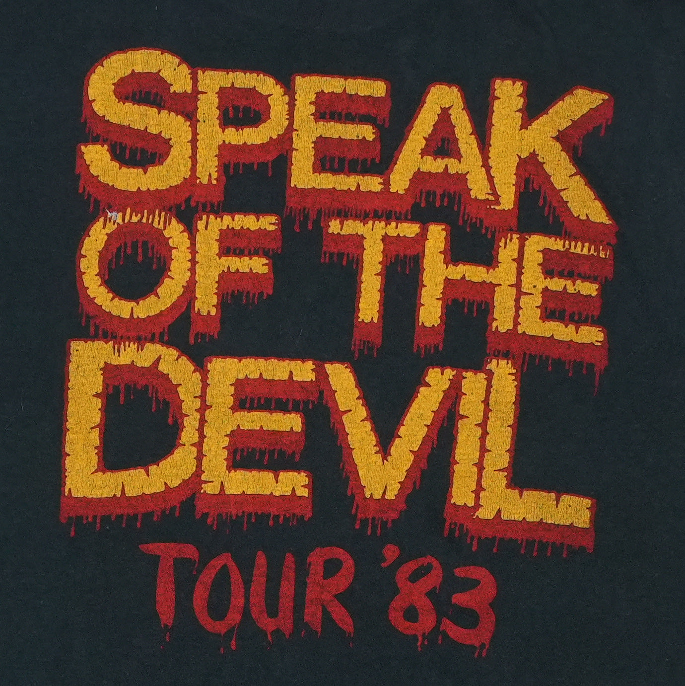 1982 Ozzy Osbourne Speak Of The Devil Shirt Front Detail 3