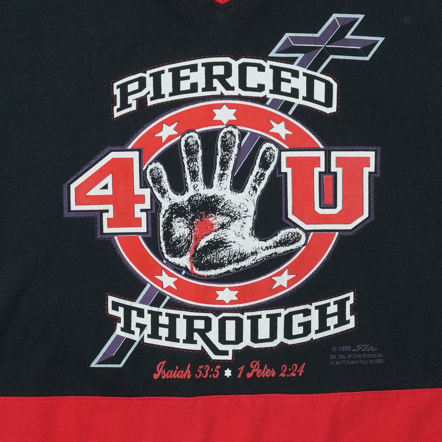 1995 Pierced 4 U John 3:3 Christian Hockey Jersey Detail 2