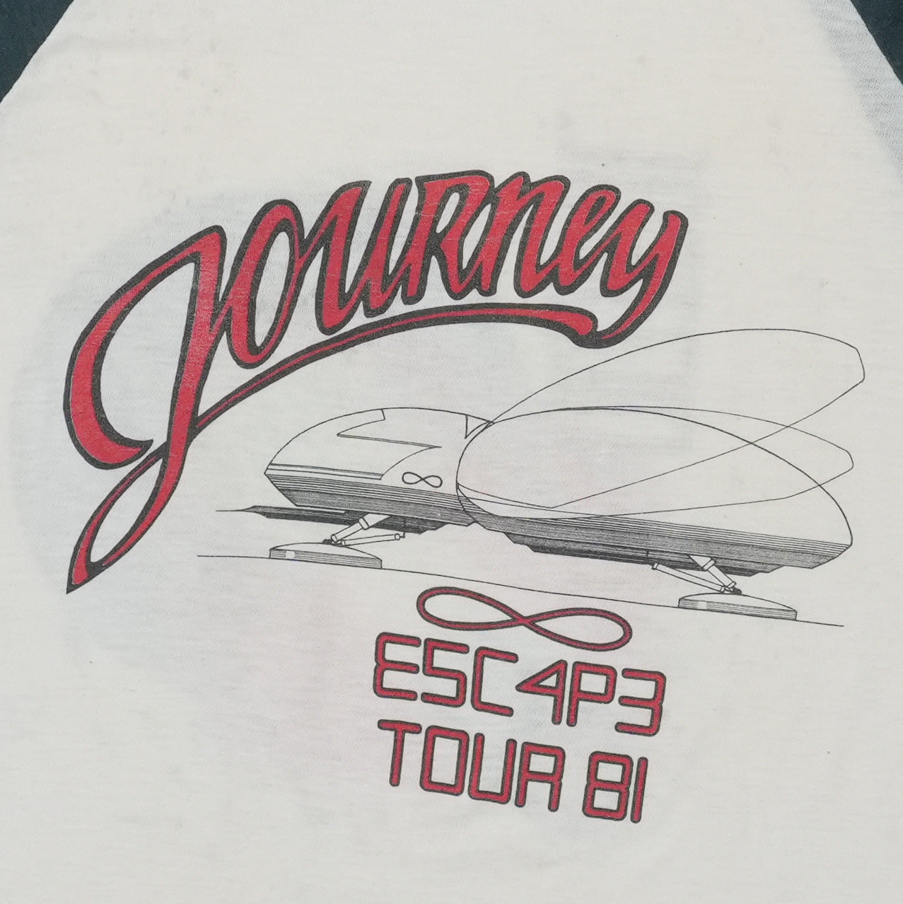 1981 Journey Escape Tour Raglan Shirt Detail 4
