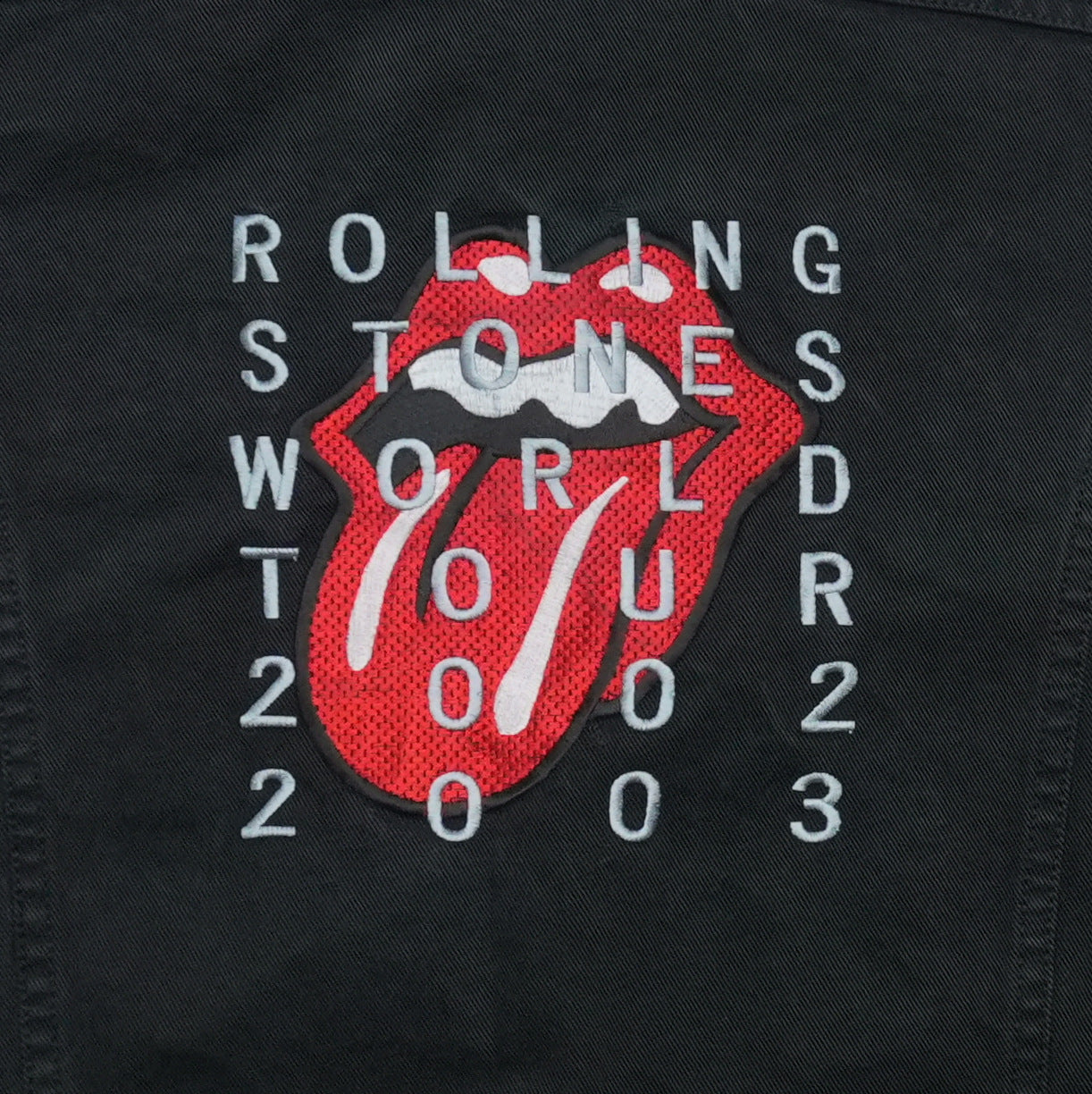2002 Rolling Stones World Tour Lee Denim Jacket Back Detail 1