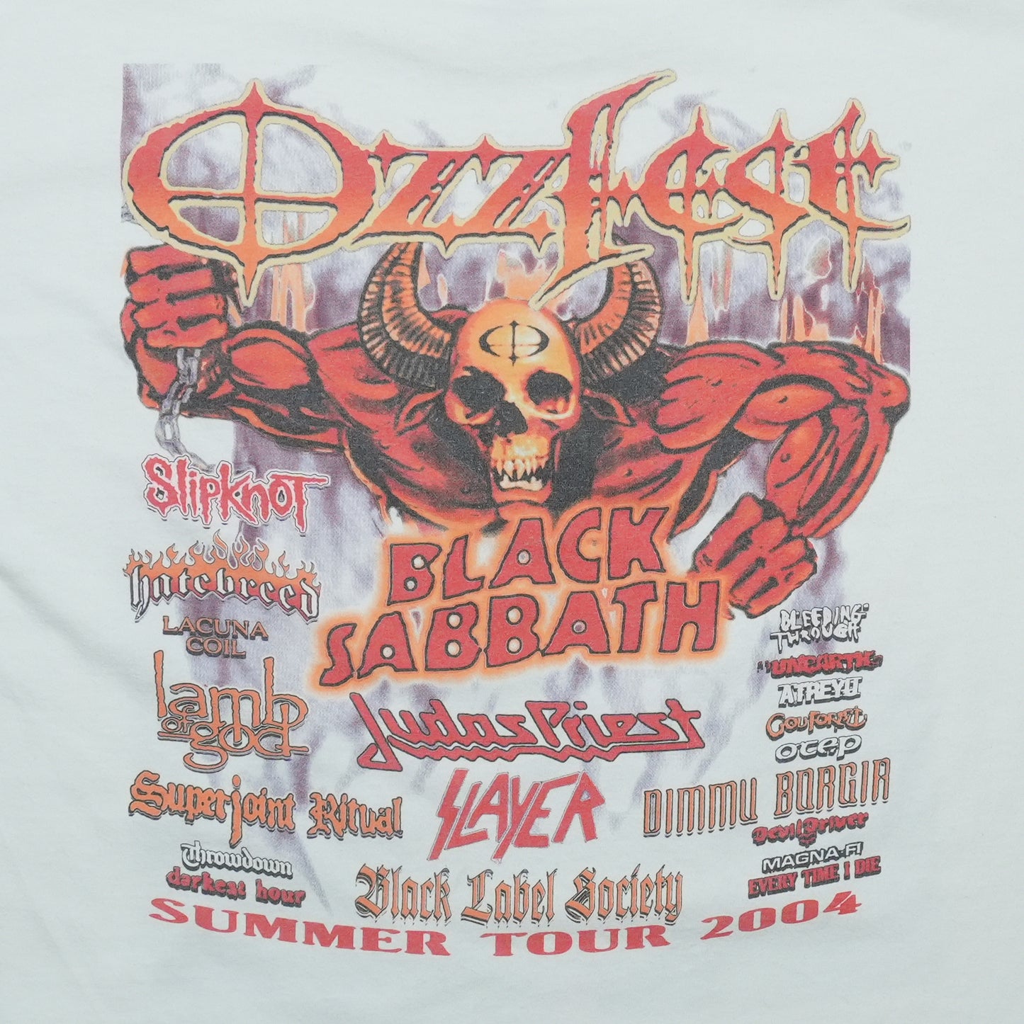 2004 Ozzfest Summer Tour Shirt Back Graphic