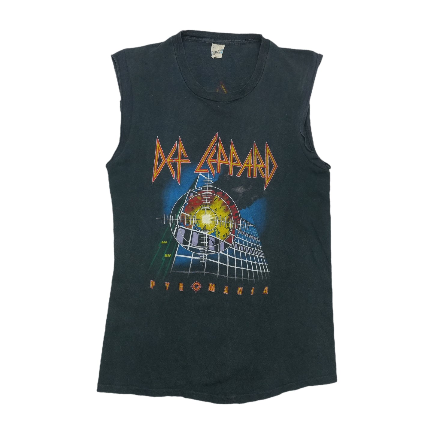 1983 Def Leppard Pyromania Rock Till You Drop Tour Sleeveless Shirt Front