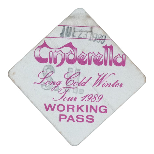 1989 Cinderella Long Cold Winter Tour Working Backstage Pass - front