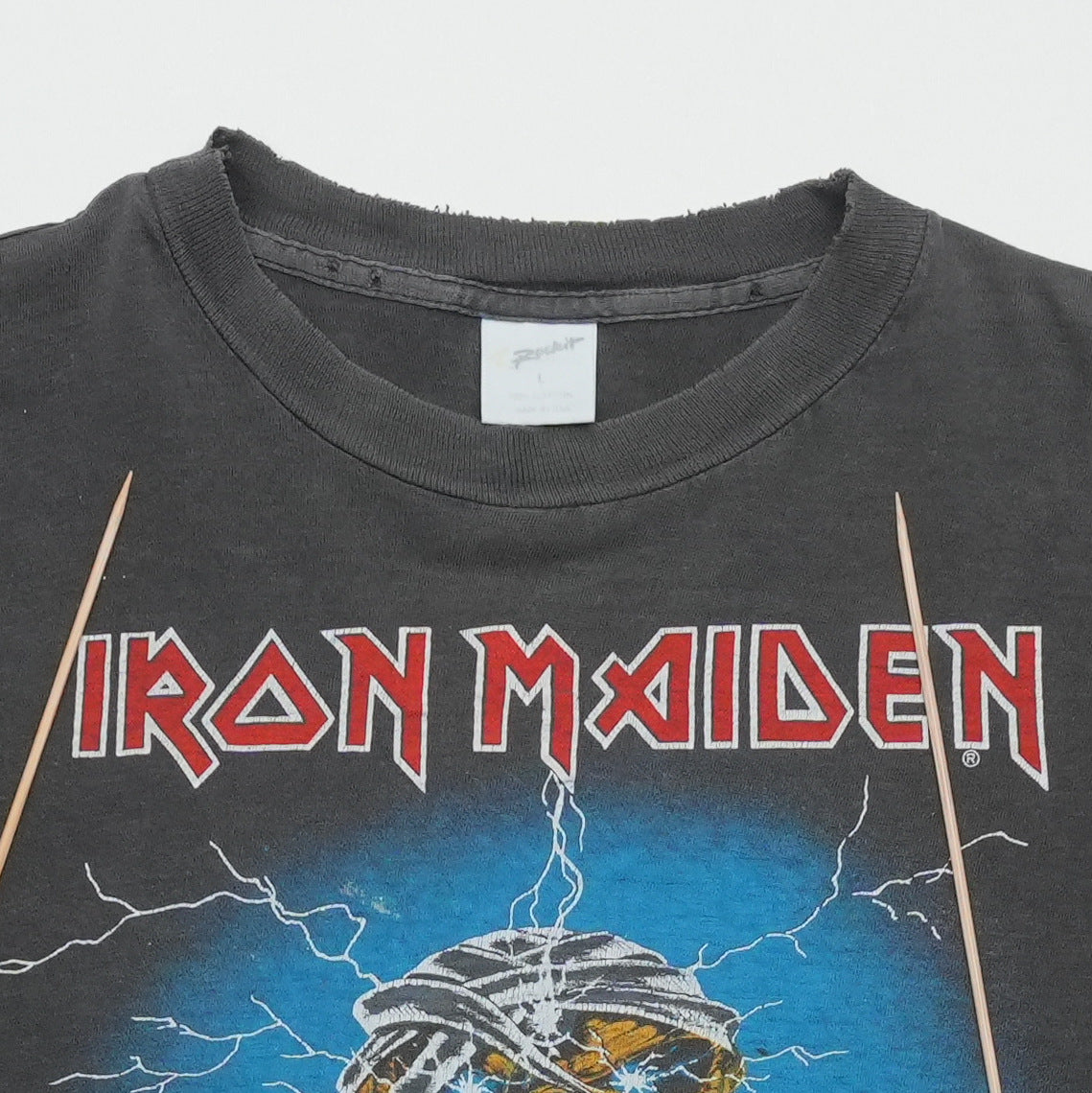1984 Iron Maiden World Slavery Tour Shirt Back Detail 1