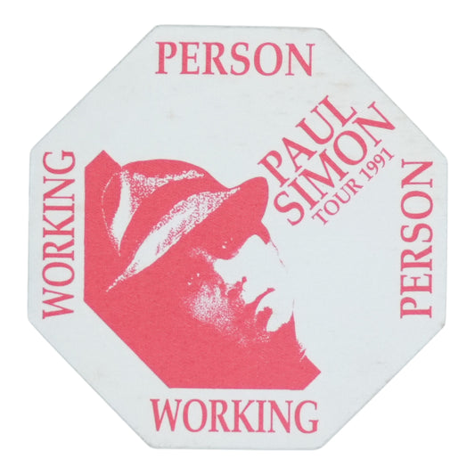 1991 Paul Simon Tour 1991 Working Person Backstage Pass - front