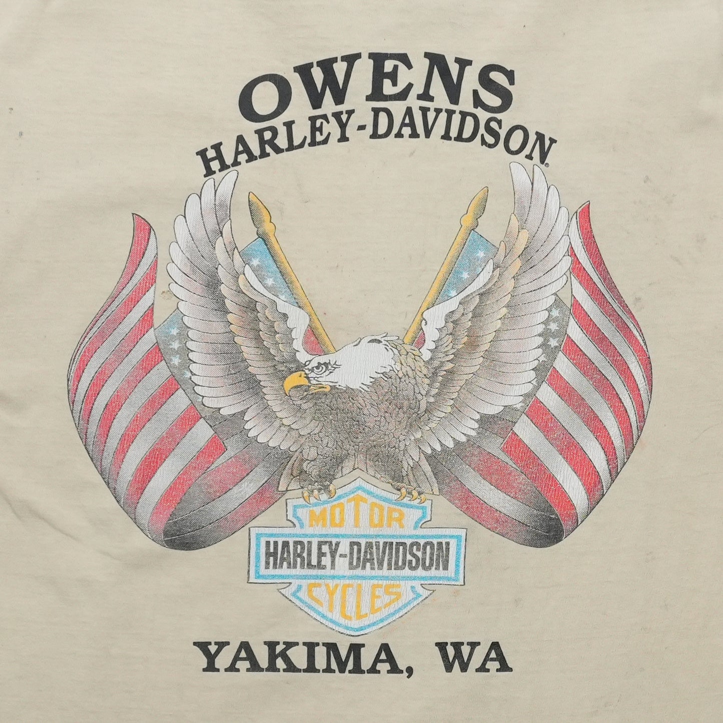 1989 Harley Davidson Owens Yakima Washington Shirt Detail