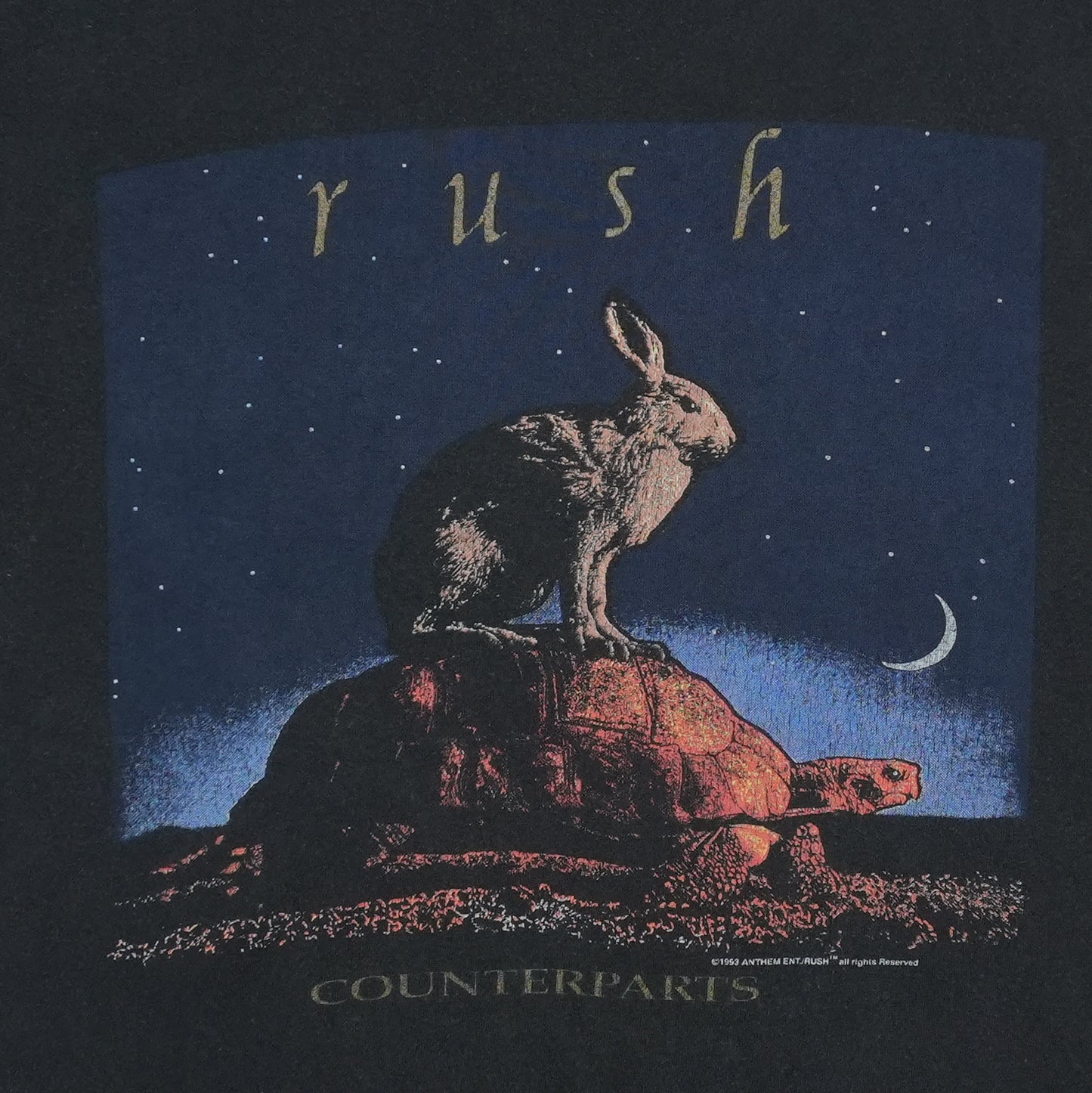 1994 Rush Counterparts Tour Shirt Front Graphic